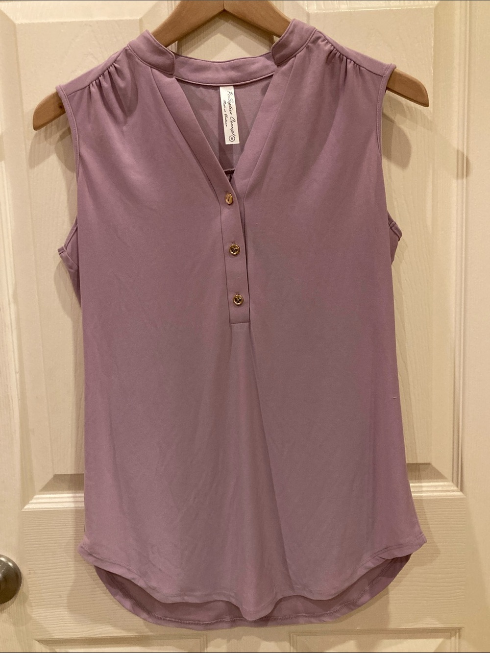 PerSeption Concept Lavender Sleeveless Henley Camisole